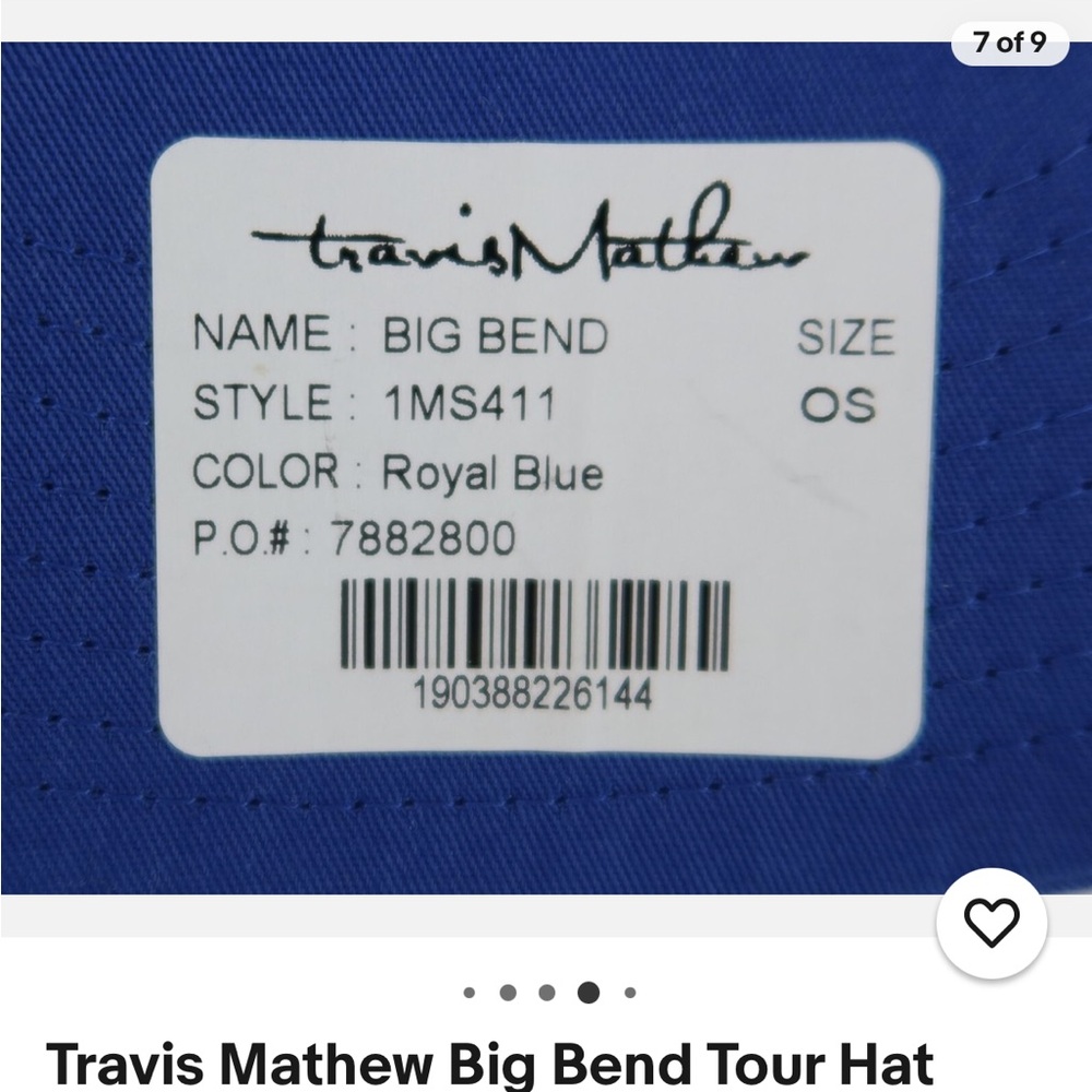 Travis Mathew Blue Mesh Tour Hat - Picture 7 of 9
